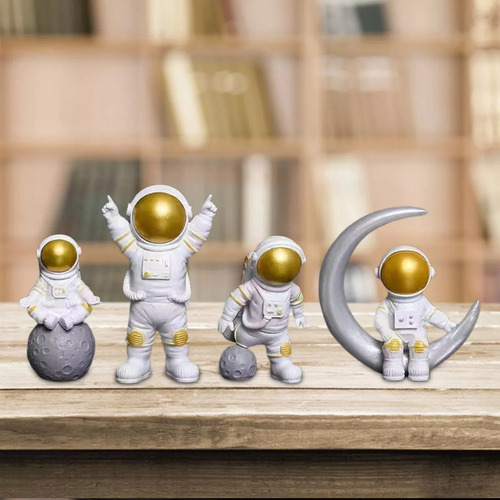 Estatueta De Astronauta De 4 Peças, Decoração De Estátua De - Imagem 11