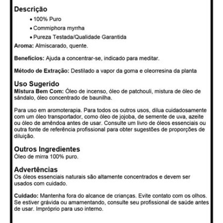 Óleo De Mirra Now Foods 30 Ml Produto Importado - Imagem 4
