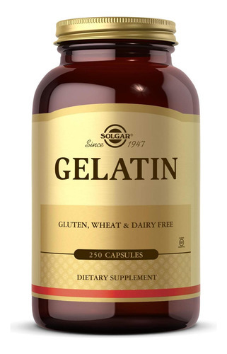 Solgar Gelatina 1680 Mg, 250 Cápsulas - Gelatina Natural - S
