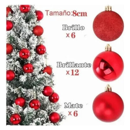 Novo 24 Esferas De Natal, Doces, Árvore De Decoração De - Imagem 17