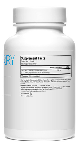 Alerna Kidney Health Tart Cherry Extract 1200 Mg, 100 Cápsul - Imagem 2