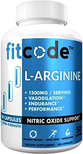 Fitcode Pure Extra Strength L-arginina Hcl 1500mg, Suplement