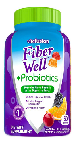 Gomas Probióticas Vitafusion Fiber Well + Para Adultos, 60
