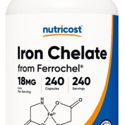 Nutricost Ferro Quelatado (de Ferrochel) 18mg, 240 Cápsulas