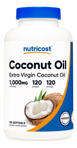 Nutricost Cápsulas Softgel De Óleo De Coco (1000mg) 120 Soft