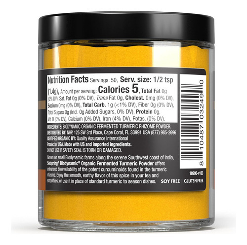 Dr. Mercola Solspring Pó De Cúrcuma Fermentada Orgânica Biod - Imagem 2