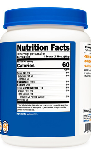Maltodextrina Em Pó Nutricost 1 Kg Sem Glúten, Sem Ogm - Imagem 5