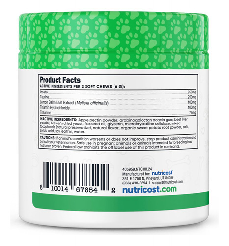 Calming Support Soft Chews Para Cães Nutricost Pets 60 Chews - Imagem 5