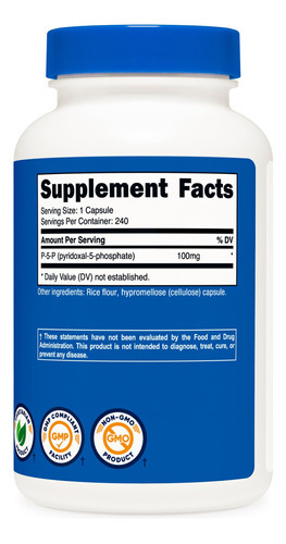 Suplemento Nutricost P5p Vitamina B6 100mg 240 Cápsulas - Imagem 5