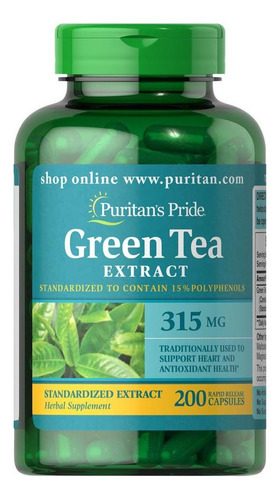 Extrato Padronizado De Chá Verde Puritans Pride 315 Mg, Supl