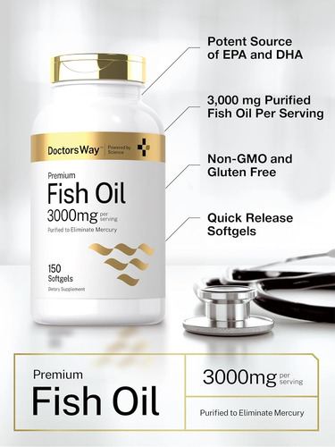Óleo De Peixe Doctor"s Way 3000 Mg | 150 Cápsulas Gelatinosa - Imagem 4