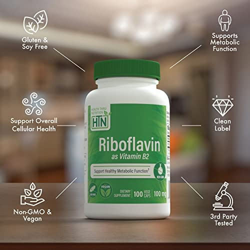 Health Thru Nutrition Riboflavina 100mg Vitamina B2 - Vegano - Imagem 3
