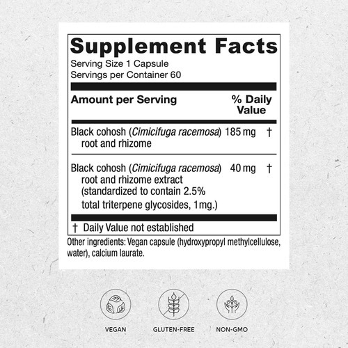 Vitanica Black Cohosh, Extrato De Cimicifuga Plus, Vegano, 6 - Imagem 2