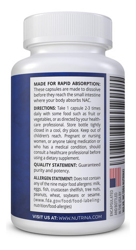 Nutrina Nac 600 Mg - Suplemento Nac Para Suporte Imunológico - Imagem 9