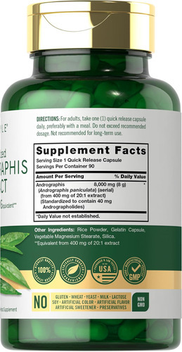 Cápsulas Carlyle Andrographis Paniculata | 8.000 Mgs | 90 Co