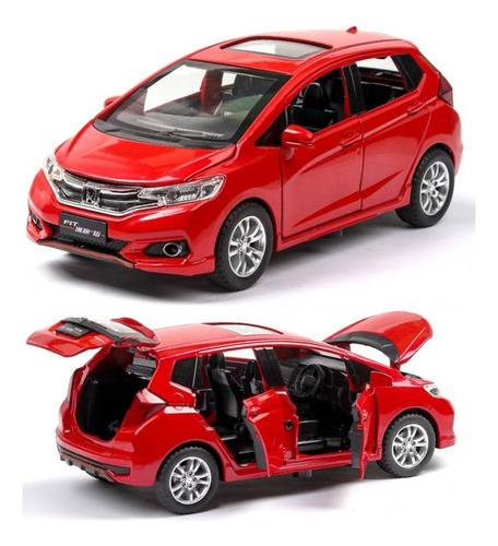 Honda Fit Gk5 Miniatura Metal Carros Com Luzes E Som 1/32