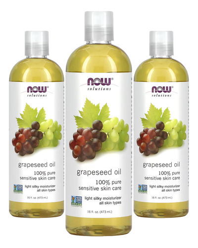 Óleo De Semente De Uva 473ml Now Foods Grapeseed Oil 3un