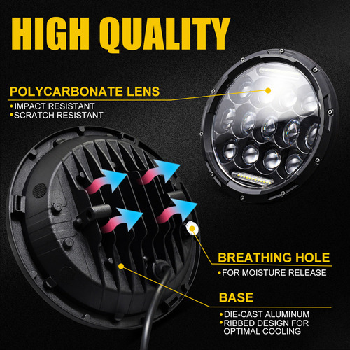 Faróis De Carro Led 200w 6000k Ip67 Drl/low/a - Imagem 3