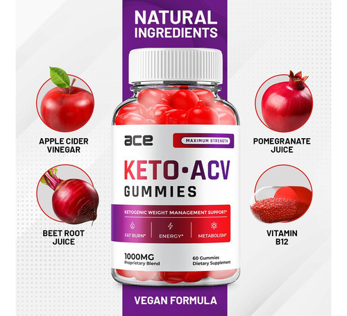 Gomas Ace Keto Acv - Fórmula Avançada Ace Keto Mais Gomas Ac - Imagem 5
