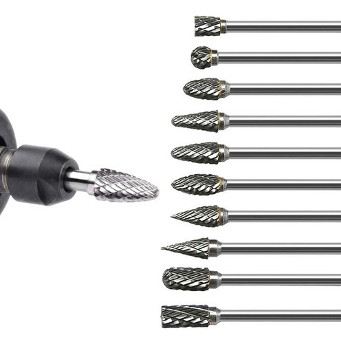 Kit 10 Fresas Lima Tungstenio Escariar Metal Ferro Aço Broca - Imagem 2