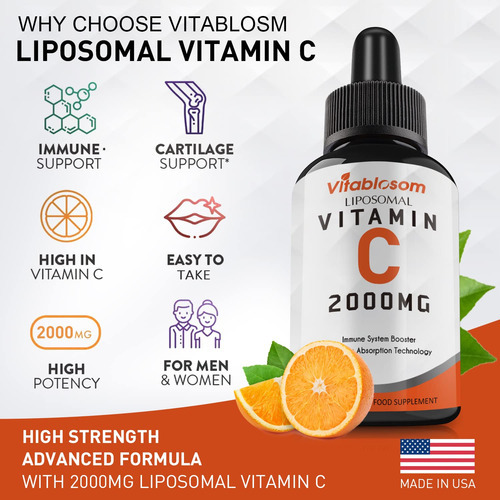 Suplemento Vitablosom Lipossomal Vitamin C 2000mg 60ml - Imagem 6