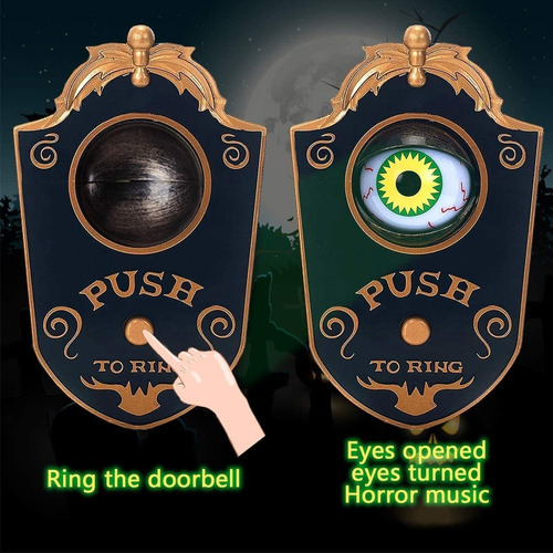 Campainha Decoração De Halloween Com Globo Ocular Assombrado - Imagem 3