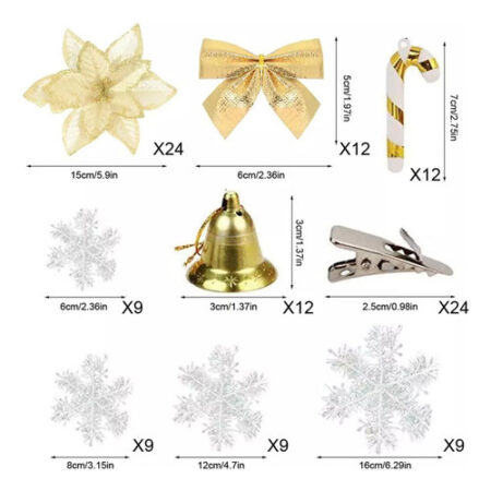 120 Pçs De Flores Natalinas Enfeites Artificial Decorada - Imagem 11