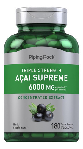 Cápsulas De Piping Rock Açaí Berry 6000mg | Contagem 180 | S