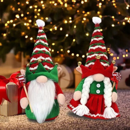 2 Peças Enfeite De Boneca Elfo Sem Rosto Natalino - Imagem 5