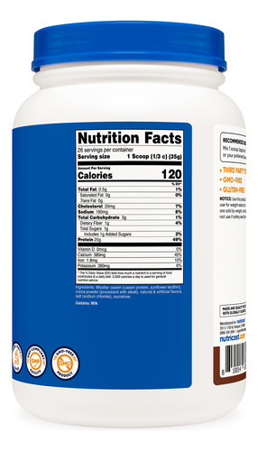 Proteína Em Pó Nutricost Casein Micellar Chocolate 907g - Imagem 6