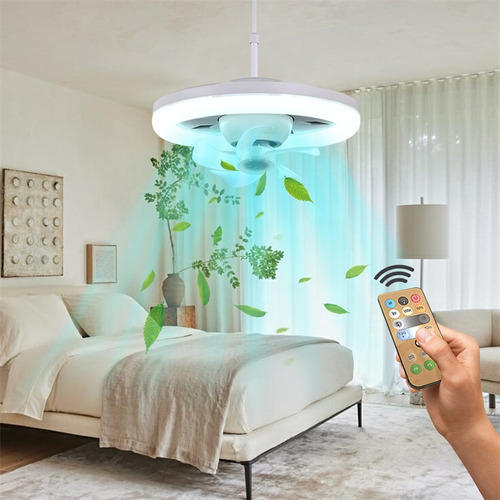 Rotação De 360° Com Luz Led De Ventilador De Teto Com Contro - Imagem 8