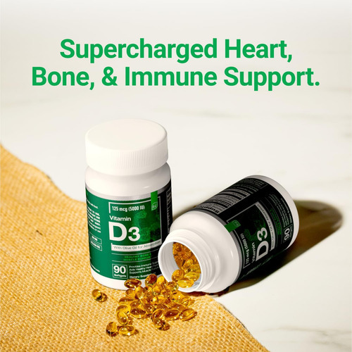 Essential Elements D3 Vitamins 5000 Ui Softgels Com Azeite P - Imagem 3