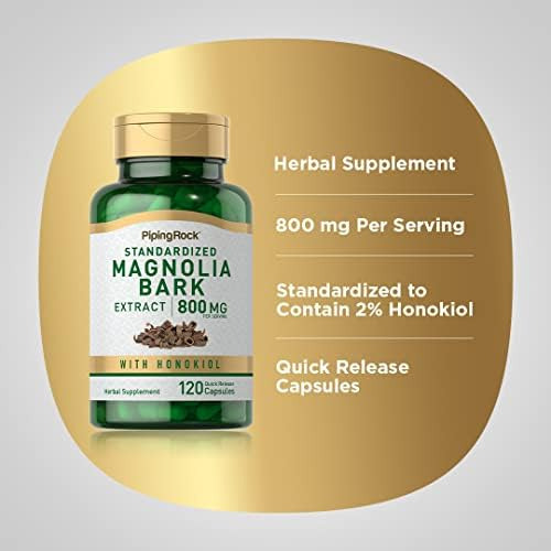 Extrato De Casca De Magnólia De Piping Rock 800 Mg | 120 Cáp - Imagem 3