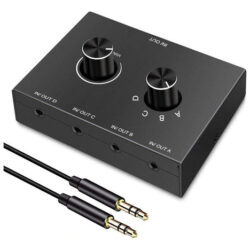 Comutador De Áudio Estéreo Com Conector De 4 Vias De 3,5 Mm