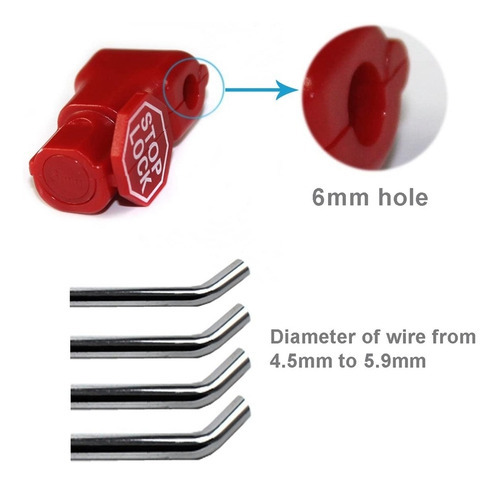 Peg Hook Lock Stop Lock 100 Peças De Plástico Vermelho Stop - Imagem 2