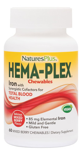 Naturesplus Hema-plex Iron - 60 Mixed Berry Mastigáveis -