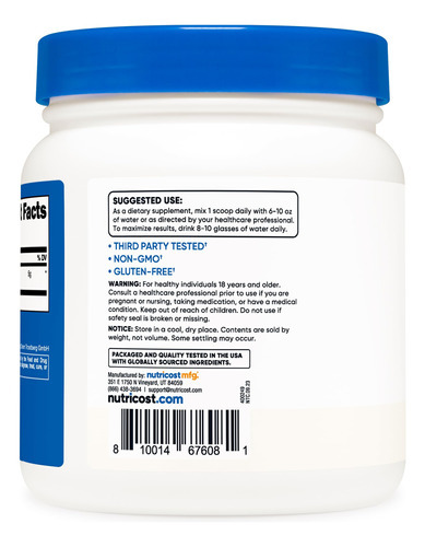 Suplemento Nutricost Creapure® Creatina Monohidratada 500g - Imagem 3