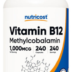Suplemento Nutricost Vitamina B12 1000mcg 240 Cápsulas