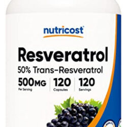Suplemento Nutricost Resveratrol 500 Mg 120 Cápsulas - 50% T