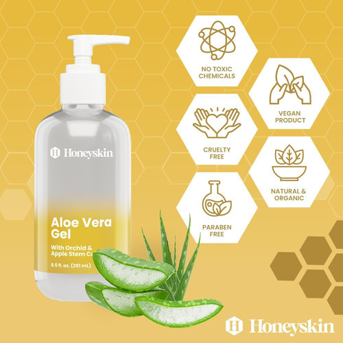 Gel De Aloe Vera Honeyskin 100% Puro Para Pele 1,89 L Com Me - Imagem 4