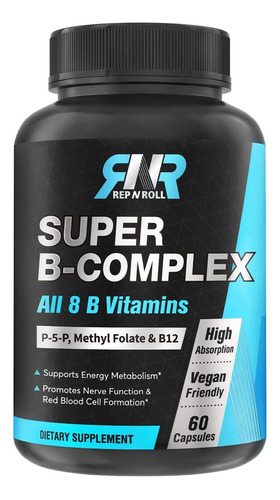 Complexo Rep N Roll Super B, 8 Vitaminas B Bioativas, Com Me