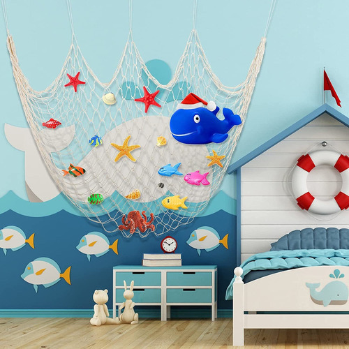 Rede De Pesca Decorativa Pendurada Arrastão Decorações Festa - Imagem 3