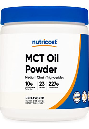 Óleo Mct Em Pó Nutricost Premium 227g Keto Cetose Cetogênica