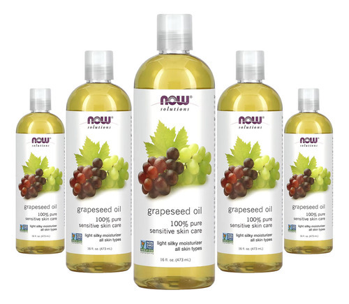 Óleo De Semente De Uva 473ml Now Foods Grapeseed Oil 5un