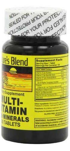 Natures Blend Nat B Multivitamin & Min Tb, Sortido, 100 Un - Imagem 2