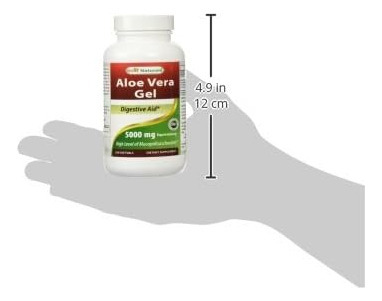 Gel De Aloe Vera Best Naturals 5000 Mg 250 Cápsulas Gelatino - Imagem 5