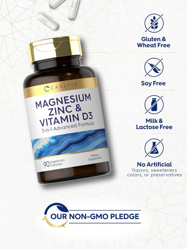 Carlyle Magnésio Zinco E Vitamina D3 | 90 Cápsulas | Fórmula - Imagem 5