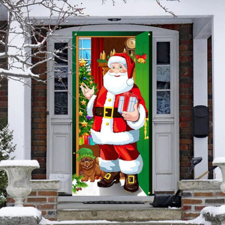 Novo L 2) Banner De Decoração De Capa De Porta De Natal - Imagem 7