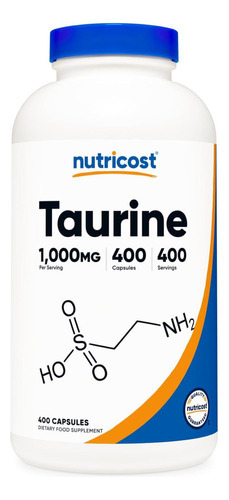 Taurina De Nutricost 1000mg, 400 Cápsulas