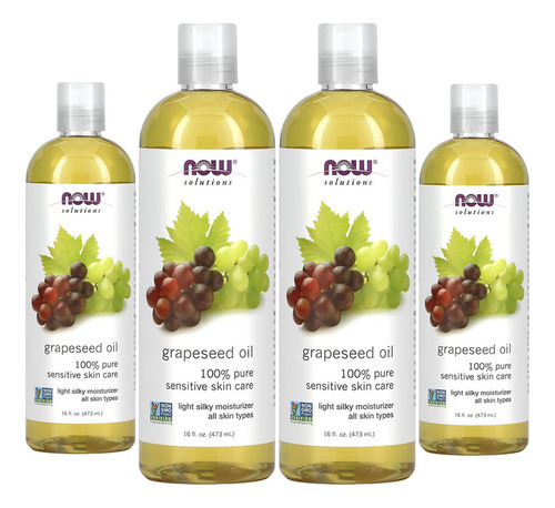 Óleo De Semente De Uva 473ml Now Foods Grapeseed Oil 4un